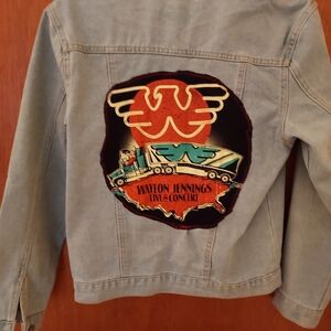 Custom Waylon Jennings Live Concert Jean Jacket - Blue